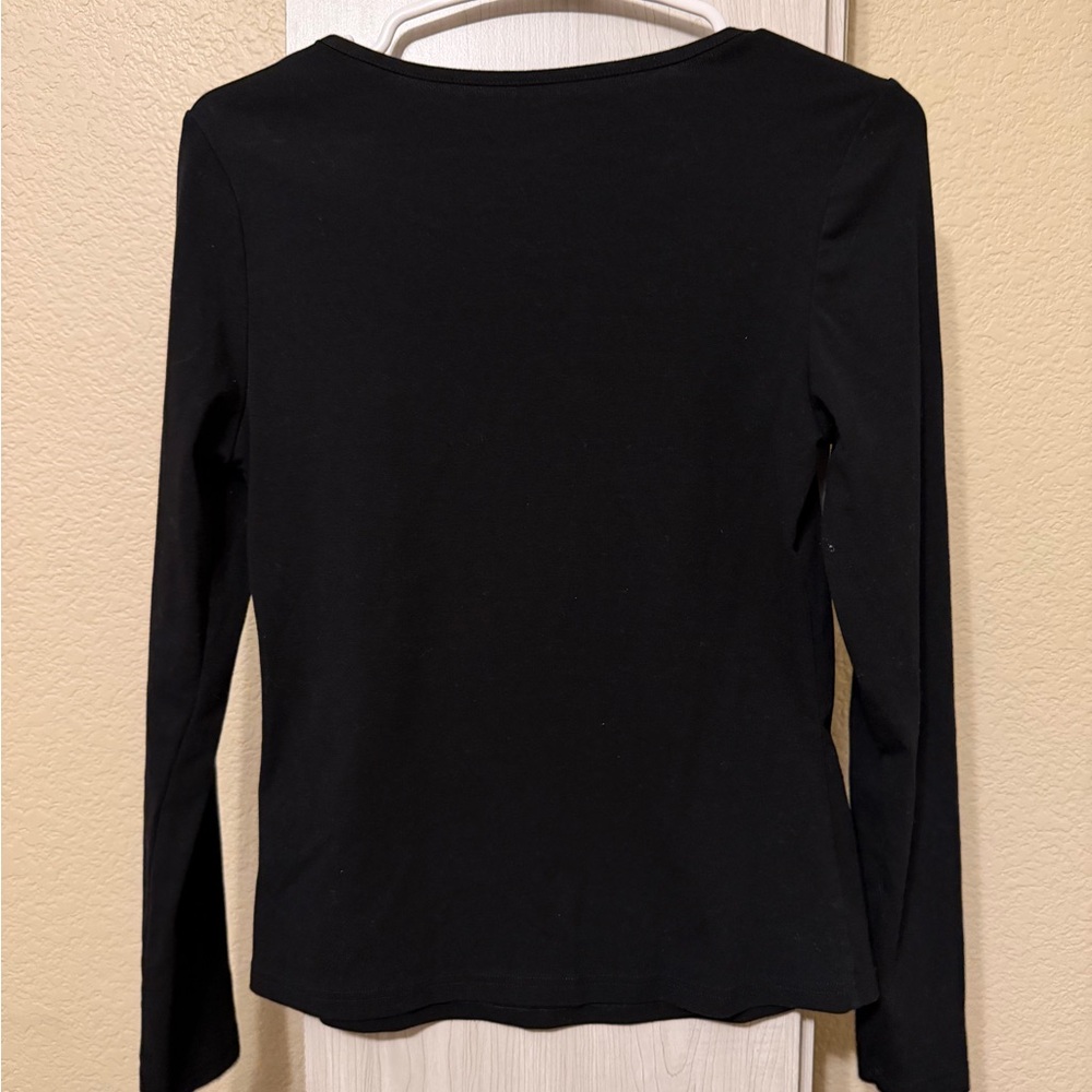 Black Long Sleeve Women's Top - Picture 2 of 3